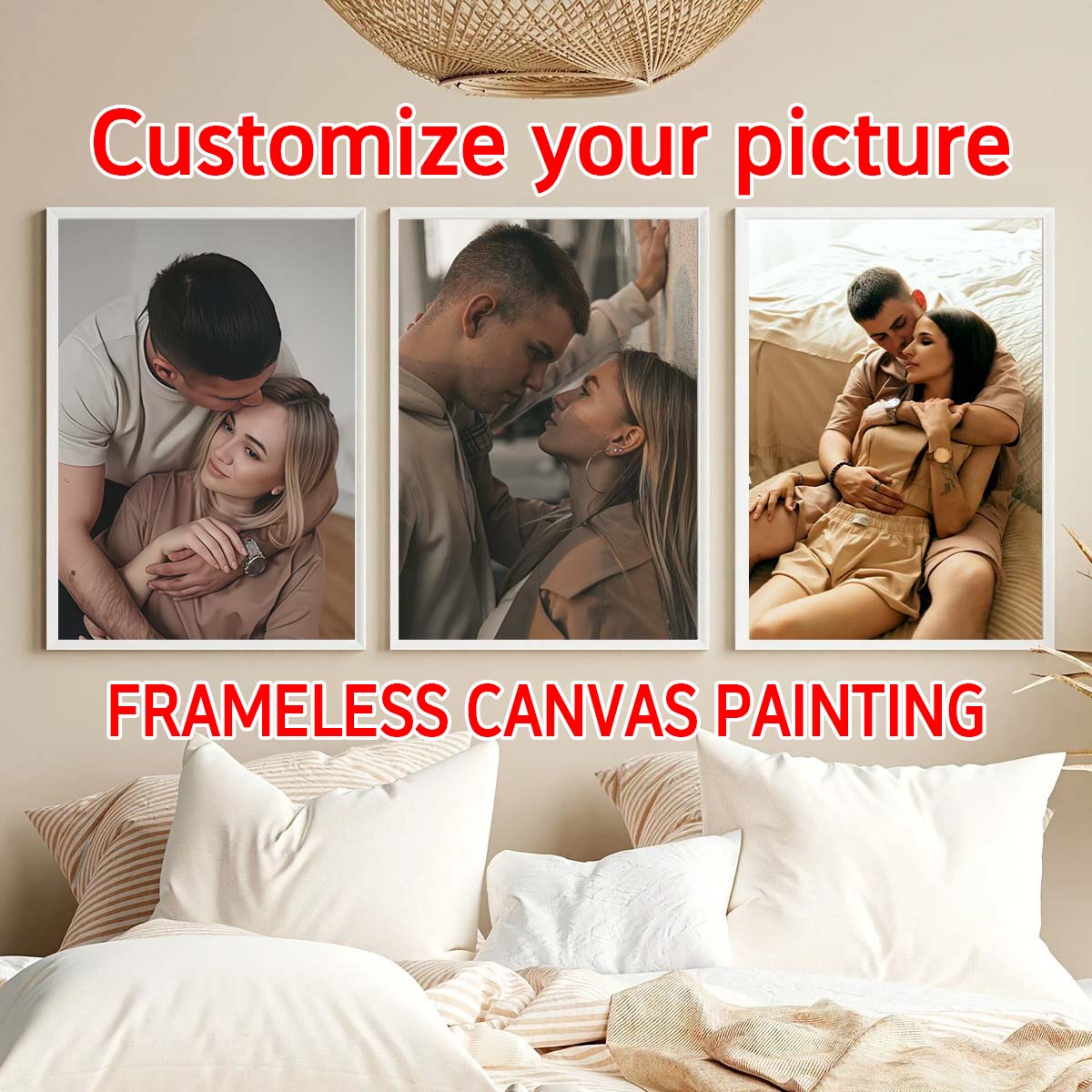 Home Textiles Fabric - Триптих - 2D-картина с индивидуальным фото