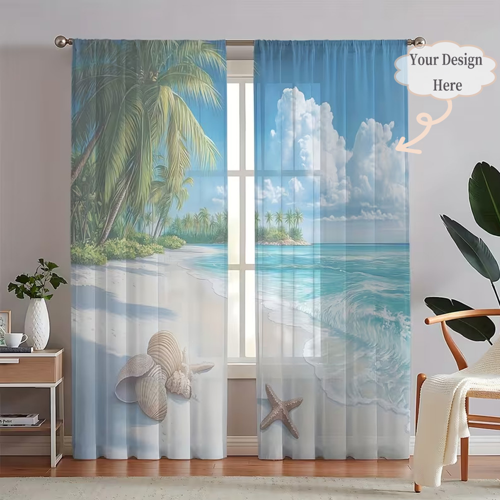 Home Textiles Fabric - Индивидуальные 2D плоские полупрозрачные шторы (2