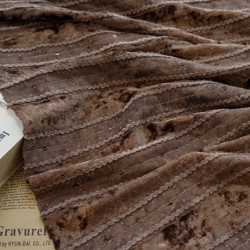 Бархатная кружевная полосатая  – обзор и цена Home Textiles Luxury Curtains