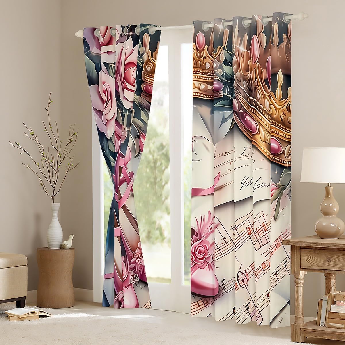 Розовые розы на каблуках, зана – обзор и цена Home Textiles Luxury Curtains